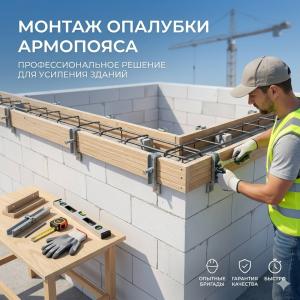 Монтаж опалубки армопояса